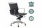 Feel Home - Lage design bureaustoel - Echt leer - Zwart