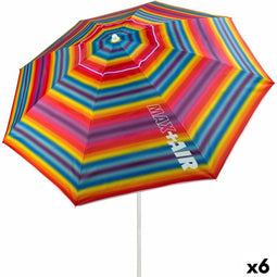 Parasoll Aktive Multicolour Oxford Staal Oxford stoffen 220 x 207 x 220 cm (6 Stuks)