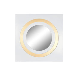 Wandspiegel Home ESPRIT Wit Gouden Kristal Ijzer 90 x 4 x 90 cm