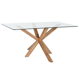 Eettafel Home ESPRIT Ek Gehard glas 160 x 90 x 75 cm