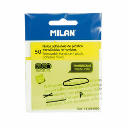 Zelfklevende briefjes Milan 411261050 Fluoride 76 x 76 mm Doorschijnend
