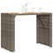 Tuintafel met acaciahouten blad 145x80x110 cm poly rattan grijs