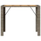 Tuintafel met acaciahouten blad 145x80x110 cm poly rattan grijs