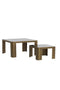 Light&living Salontafel S/2 50x50x30+75x75x40 cm OXE ant. br+smoke glas