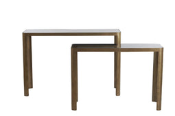 Light&living Side table S/2 100x30x70+120x35x80 cm OXE ant. br+smoke gl.