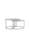 Light&living Salontafel S/2 Ø65x39+Ø75x44 cm TALCA helder rib glas+crème