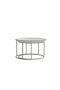 Light&living Salontafel S/2 Ø65x39+Ø75x44 cm TALCA helder rib glas+crème