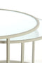 Light&living Salontafel S/2 Ø65x39+Ø75x44 cm TALCA helder rib glas+crème