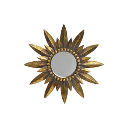 Wandspiegel DKD Home Decor 38 x 3 x 38 cm Bloem Kristal Gouden Hars
