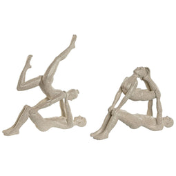Decoratieve figuren Home ESPRIT Wit Yoga 29 x 8 x 30 cm (2 Stuks)