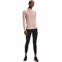 Dames-T-Shirt met Korte Mouwen Under Armour Tech 1/2 Zip Roze Maat L