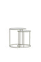 Light&living Bijzettafel S/2 Ø50x40+Ø52x45 cm TALCA helder rib glas+crème