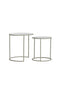 Light&living Bijzettafel S/2 Ø50x40+Ø52x45 cm TALCA helder rib glas+crème