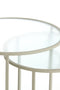 Light&living Bijzettafel S/2 Ø50x40+Ø52x45 cm TALCA helder rib glas+crème