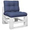 Palletkussens 2 st stof marineblauw
