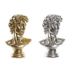 Decoratieve figuren DKD Home Decor 24,5 x 17,5 x 36 cm Zilverkleurig Gouden Buste Neoklassiek (2...