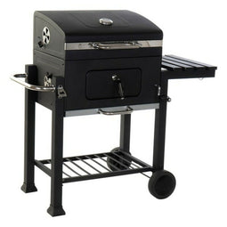 Houtskoolbarbecue met Deksel en Wielen DKD Home Decor Zwart Metaal Staal 140 x 60 x 108 cm (140 x...
