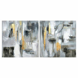 Schilderij DKD Home Decor Abstract 80 x 3 x 80 cm Loft (2 Stuks)