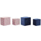 Voetensteun DKD Home Decor Marineblauw Licht Roze Hout Plastic Fluweel Stads 36 x 36 x 35 cm (2 S...