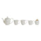 Melk- en Suikerpot DKD Home Decor Wit Natuurlijk Bamboe Porselein