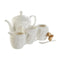 Melk- en Suikerpot DKD Home Decor Wit Natuurlijk Bamboe Porselein
