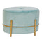 Kruk DKD Home Decor Gouden Metaal Polyester Fluweel Hemelsblauw (51 x 36 x 34 cm)