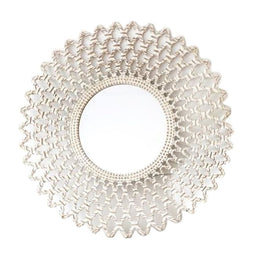 Wandspiegel DKD Home Decor Kristal Wit Hout MDF Decapé (90 x 2,5 x 90 cm)
