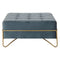 Kruk DKD Home Decor Schuim Blauw Gouden Metaal Polyester Fluweel Hout MDF (80 x 80 x 42 cm)