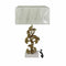 Bureaulamp DKD Home Decor Gouden Polyester Wit Hars (38 x 20 x 59,5 cm)