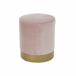 Voetensteun DKD Home Decor Roze Fluweel Gouden Metaal Polyester (35 x 35 x 40 cm)