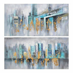 Schilderij DKD Home Decor Stad 120 x 3 x 60 cm Loft (2 Stuks)