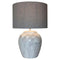 Bureaulamp DKD Home Decor Canvas Keramisch Grijs Wit (38 x 38 x 58 cm)