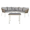 Bank en tafel set DKD Home Decor Kristal Synthetische rotan Staal (190 x 190 x 70 cm)