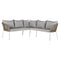Bank en tafel set DKD Home Decor Kristal Synthetische rotan Staal (190 x 190 x 70 cm)