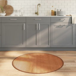 Vloerkleed rond 100 cm bamboe naturel