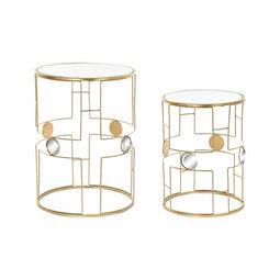 Set van 2 kleine tafels DKD Home Decor Gouden 40 x 40 x 54,5 cm