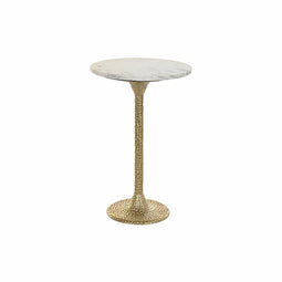 Bijzettafel DKD Home Decor Wit Gouden Aluminium Marmer 40 x 40 x 61 cm