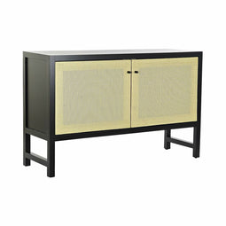Dientafel DKD Home Decor Zwart Spar Natuurlijk Rotan (120 x 38 x 76 cm)