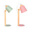 Bureaulamp DKD Home Decor Groen Roze Natuurlijk Hout Metaal 50 W 220 V 18 x 20 x 45 cm 15 x 20 x...