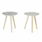 Bijzettafel DKD Home Decor Wit Beige Hout Spar Hout MDF 40 x 40 x 45 cm (2 Stuks)