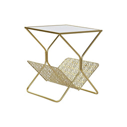 Tijdschriftenrek DKD Home Decor Spiegel Gouden Metaal (45 x 45 x 55 cm)