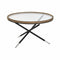 Bijzettafel DKD Home Decor 80 x 80 x 48 cm Kristal Natuurlijk Zilverkleurig Zwart Metaal