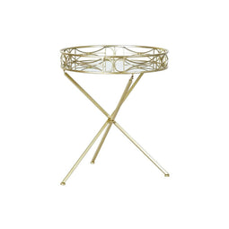 Bijzettafel DKD Home Decor Spiegel Gouden Metaal (48,5 x 48,5 x 58,5 cm)