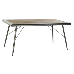 Eettafel DKD Home Decor Spar Natuurlijk Metaal Lichtgrijs 161 x 90 x 75 cm