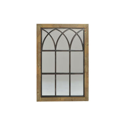 Wandspiegel DKD Home Decor Bruin Zwart Metaal Berken Natuurlijk Venster 60 x 3 x 95 cm