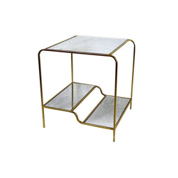 Bijzettafel DKD Home Decor Gouden Metaal Spiegel 50 x 50 x 55 cm