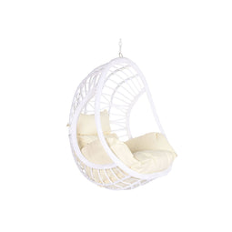 Hangende tuinstoel DKD Home Decor 90 x 70 x 110 cm Metaal Synthetische rotan Wit