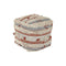 Kussen DKD Home Decor Voor op de grond Strepen Oranje 50 x 50 x 50 cm Wit Boho