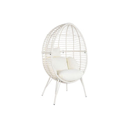 Tuinstoel DKD Home Decor 90 x 65 x 151 cm Metaal Synthetische rotan Wit