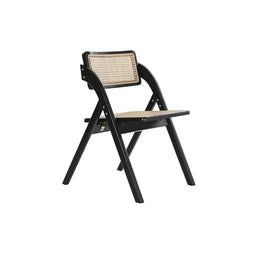 Vouwbare Stoel DKD Home Decor Zwart Natuurlijk Rotan Elmhout 53 x 60 x 79 cm